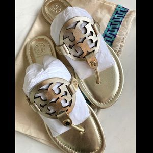 Tory Burch Gold Miller Sandals